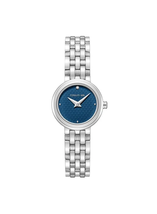 شيروتي 1881 Lusia Blue Dial Stainless Steel Bracelet Analog Watch for Women, 24mm
